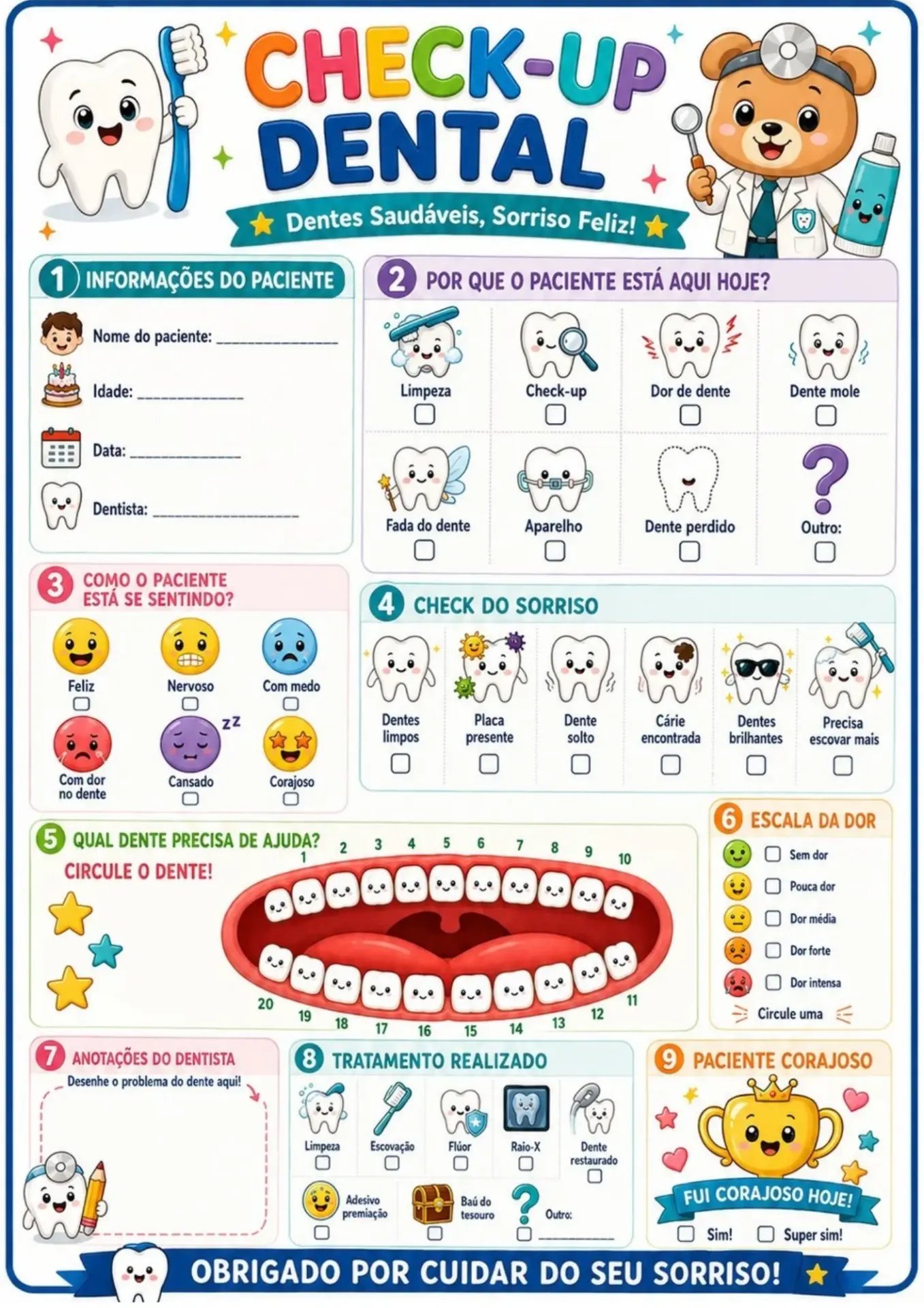 Check-up Dental com ursinho